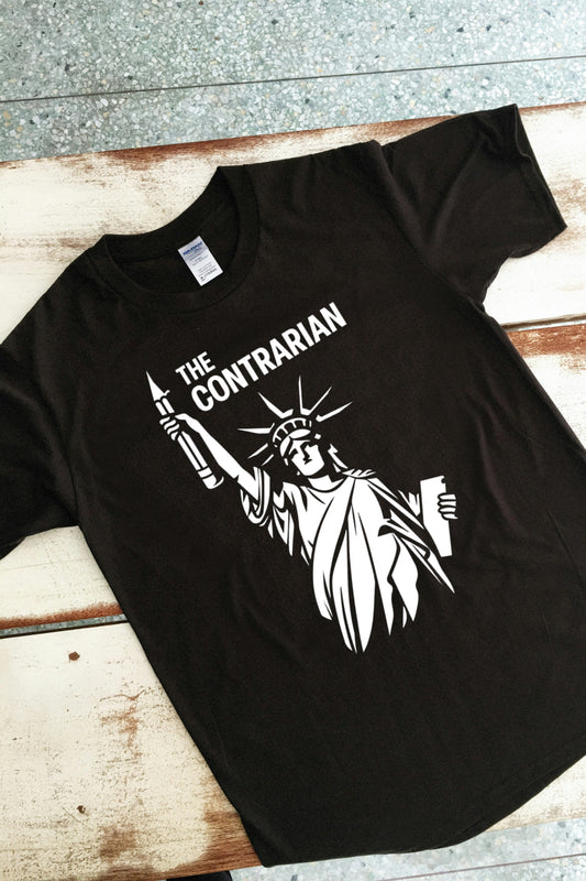 Black Contrarian Logo Tee