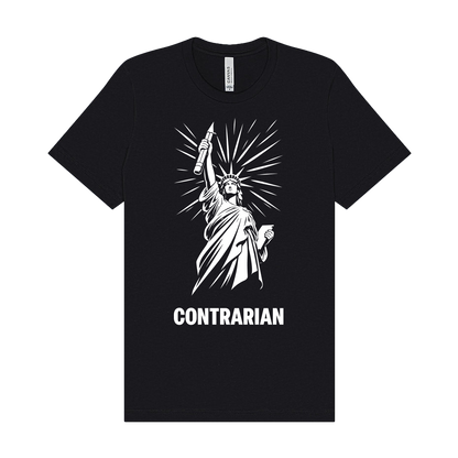 Black Contrarian Logo Tee