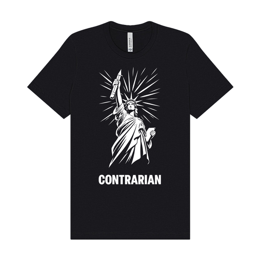 Black Contrarian Logo Tee